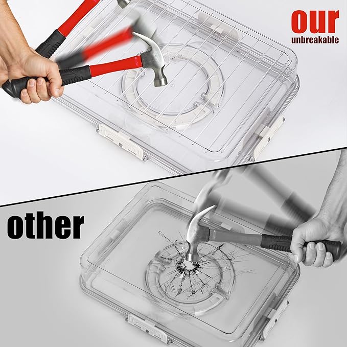 Amzcku Tritan Snackle Box Container (2nd Generation) Dishwasher Safety - Divided Serving Tray with Lid and Handle Charcuterie for Portable Snack Platters (Won't be Disfigured and Unbreakable) 1 Pack-NeatNest