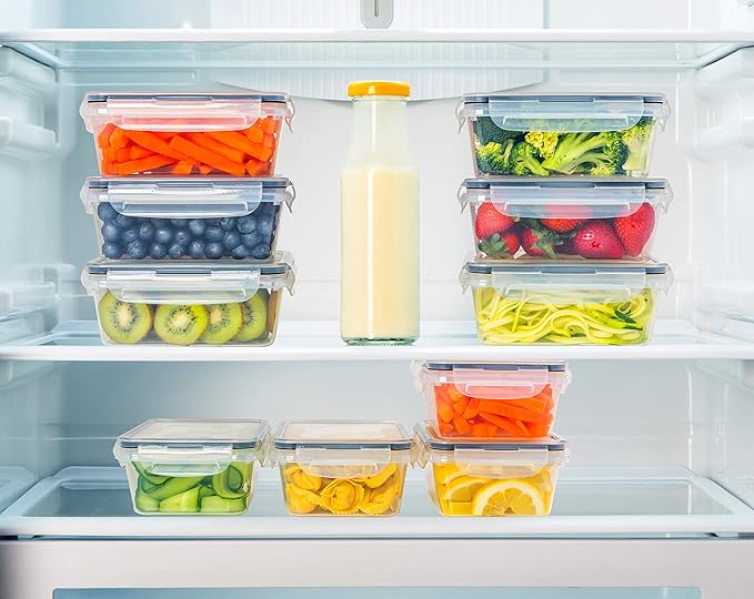 fullstar 20-Piece Plastic Food Storage Containers with Lids (10 Containers & 10 Lids) - Leakproof, BPA-Free, Meal Prep Containers, Reusable Lunch Storage Set for Kitchen Organization (Pack of 20)-NeatNest