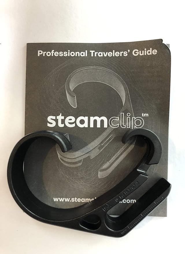 Travel Tool Over shower door hook Traveler's Steamer Clip Hook, Over The Door Hanger for Shower, Heavy Duty Clip Hooks for Clothes Bottle Opener & Phone Stand - 2 pack the travelers' duo