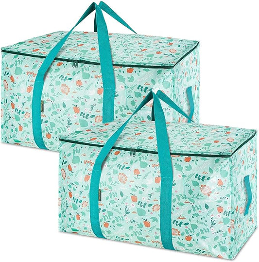 BALEINE 2-Pack Oversized Moving Bags with Reinforced Handles, Heavy-Duty Storage Tote for Clothes, Moving Supplies (Spring Stroll, 2-Pack)-NeatNest
