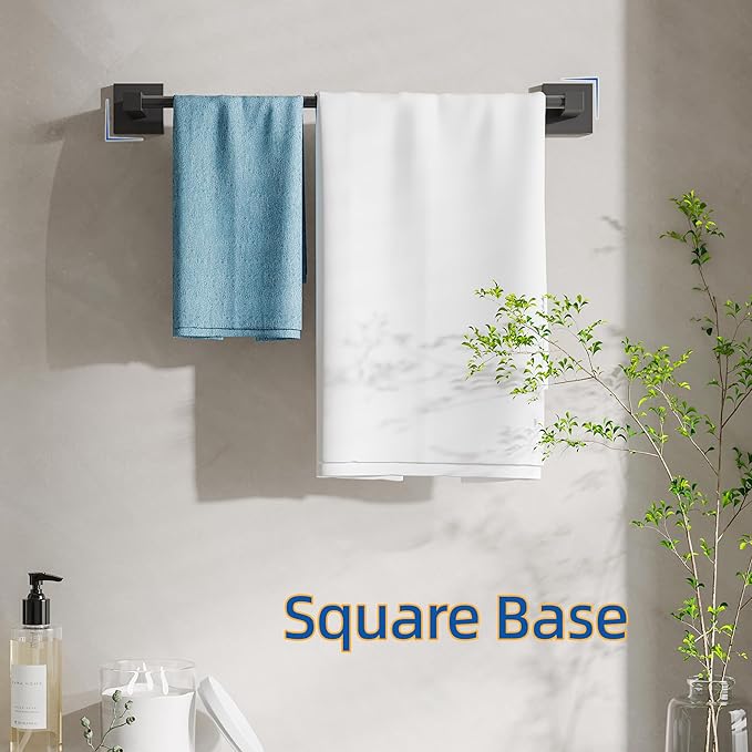 RUACQ Towel Bar 18inch, Towel Racks for Bathroom, 304 Stainless Steel Towel Holder Wall Mounted, Heavy Duty Bathroom Decor Towel Rod (Matte Black)
