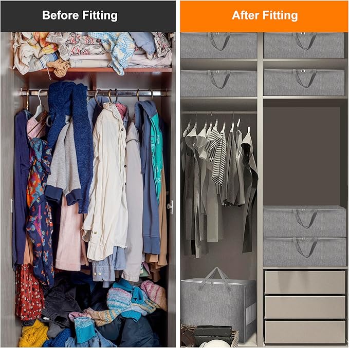 2 Pack 105L Comforter Storage Bags, Extra Large Bedding Storage Bags with Clear Window, Reinforced Handles & Zippers, Foldable Closet Organizers for Blanket Pillow Clothes-NeatNest