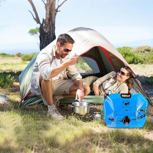 Collapsible 8L Water Storage Bag, BPA-Free Portable Folding Water Jug with Adjustable Faucet, Leakproof Emergency Water Bag for Camping, Hiking, Riding, Outdoor Sport (Blue, 2)-NeatNest