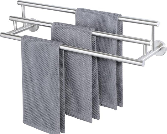 Alise Bath Towel Bars,3-Tiers Ladder Towel Rack Wall Mount Towel Rod,SUS304 Stainless Steel Towel Holder,Space-Saving Towel Hanger,Towel Hooks for Bathroom,Brushed Nickel Towel Rail,GYT6903-LS
