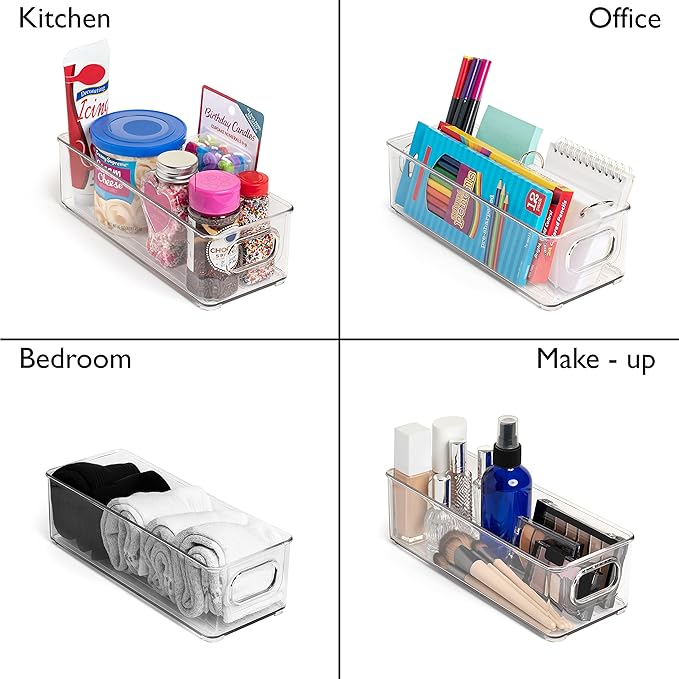 ClearSpace Plastic Pantry Organization and Food Storage Bin – Great Kitchen Organization and Kitchen Storage – Fridge Organizer Bins– 8 Pack-NeatNest