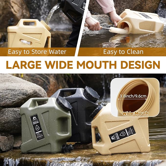 Camping Water Jug - 3.2 Gallan Water Container with Spigot | Portable Water Tank for Outdoor Hiking Picnic Supplies - Sand-NeatNest