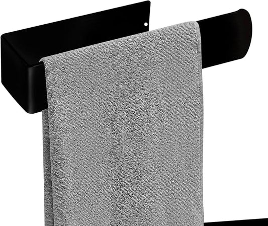 Hand Towel Holder, Self Adhesive Black Towel Ring, SUS 304 Stainless Steel Brushed Towel Racks, Towel Bar for Bathroom Wall, Kitchen, 2 Packs