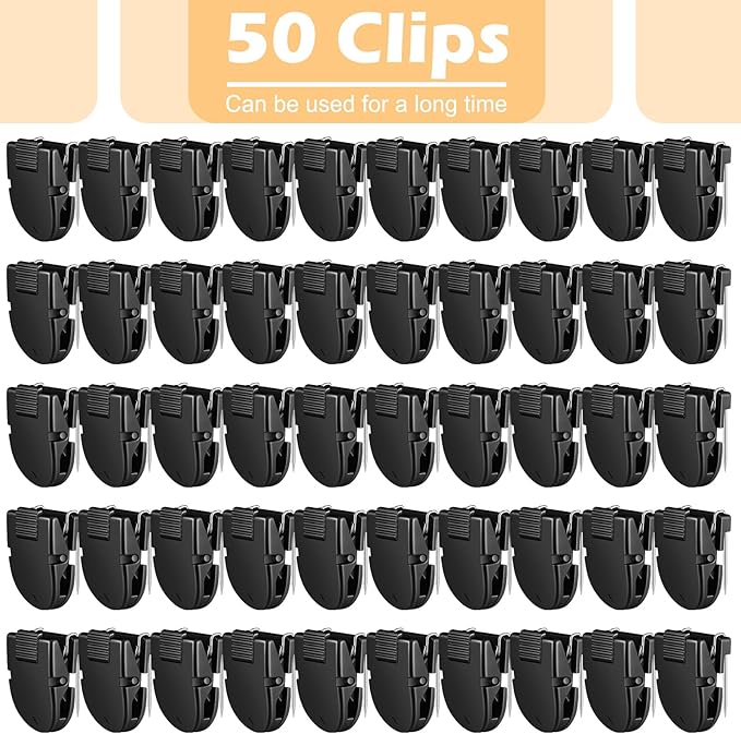 50 Pcs Cubicle Clips Fabric Panel Cubicle Accessories Fabric Partition Panel Wall Clip Office Photos Wall for Notes Memos Standard Size, 40-Sheet Capacity (Black)