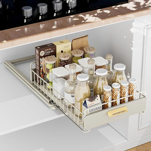 Under Sink Organizer - Under Sink Organizers and Storage Shelves, Multi-Use Kitchen and Bathroom Pull Out Cabinet Organizer with Sliding Drawers, Bathroom Cabinet Organizer, Gray-NeatNest