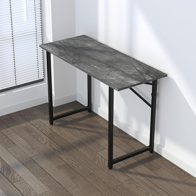 Folding Computer Desk 47 inch Writing Gaming Computer Camping Table, No Assembly Required Home Office Desk, Grey-NeatNest