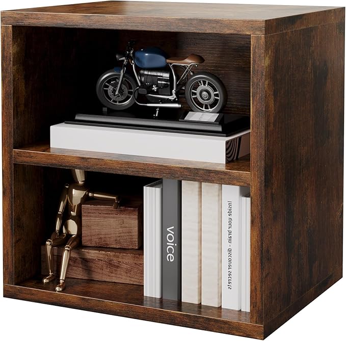 FUSUNBAO Magic DIY Storage Organizer - Stackable Cubes for Home Books, Clothes, Toys-Modular Cubby Storage System-Office Cubical-Bookcase Closet (Antique Brown, 1 Layer Cube)-NeatNest