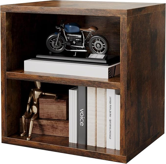 FUSUNBAO Magic DIY Storage Organizer - Stackable Cubes for Home Books, Clothes, Toys-Modular Cubby Storage System-Office Cubical-Bookcase Closet (Antique Brown, 1 Layer Cube)-NeatNest
