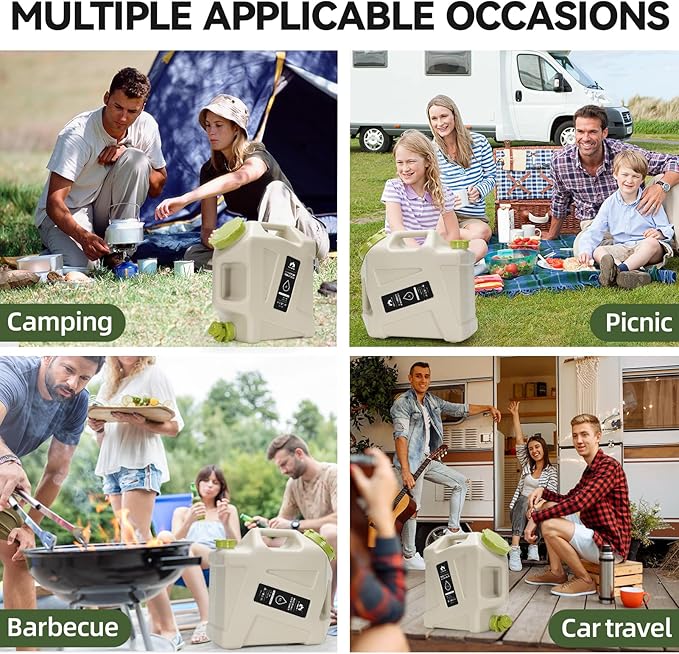 Camping Water Jug - 3.2 Gallan Water Container with Spigot | Portable Water Tank for Outdoor Hiking Picnic Supplies - White-NeatNest