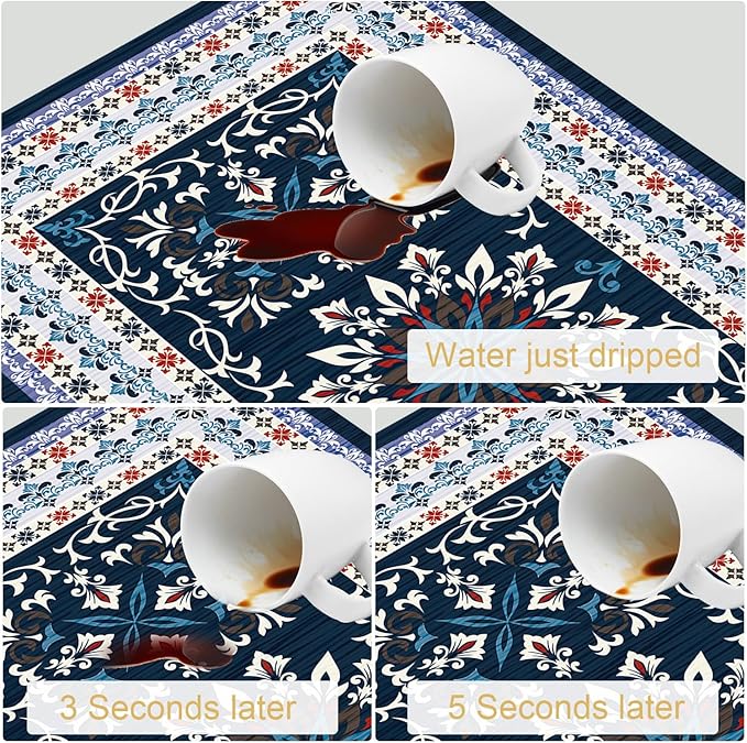 Boho Geometric Rug Dish Drying Mats Super Absorbent Dish Drainer Rack Pad Non-Slip Drying Mat for Kitchen Counter, 24"x16"-NeatNest