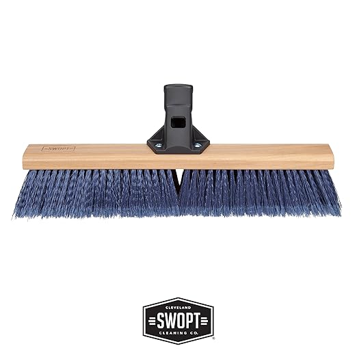 SWOPT 18” Premium Multi-Surface Push Broom Cleaning Head — Indoor and Outdoor Push Broom — Interchangeable with All SWOPT Cleaning Products for More Efficient Cleaning and Storage