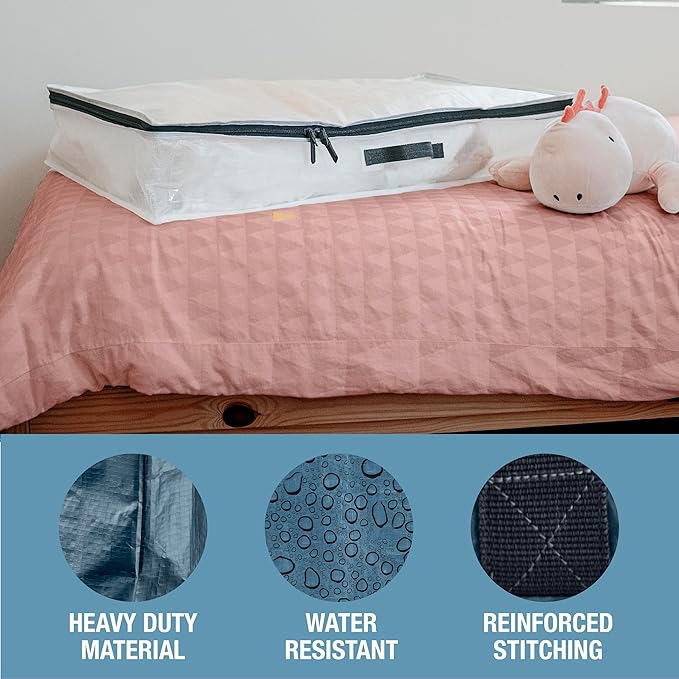 CleverMade Under Bed Storage Bag - Collapsible Storage for Shoes and Clothes Easy Use - Heavy Duty Utility Bag Home-NeatNest