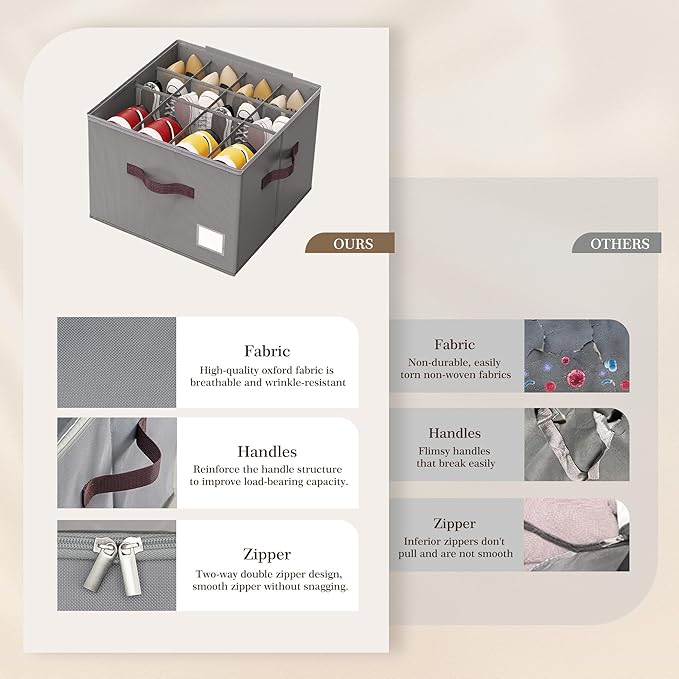 Criusia Shoe Organizer for Closet, 3 Pack Shoe Organizer with Transparent Cover and Sturdy Handles, Closet Shoe Storage for Sneakers Sandals Slippers, Fit 12-16 Pairs, Gray-NeatNest