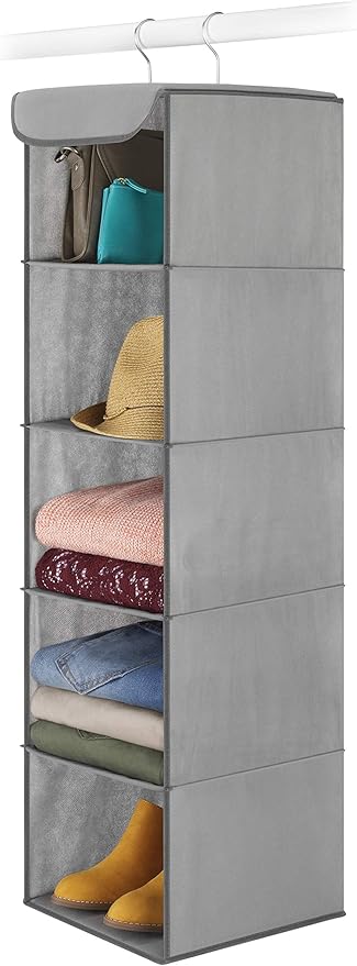 Whitmor 5 Section Closet Organizer - Hanging Shelves with Sturdy Metal Frame-NeatNest