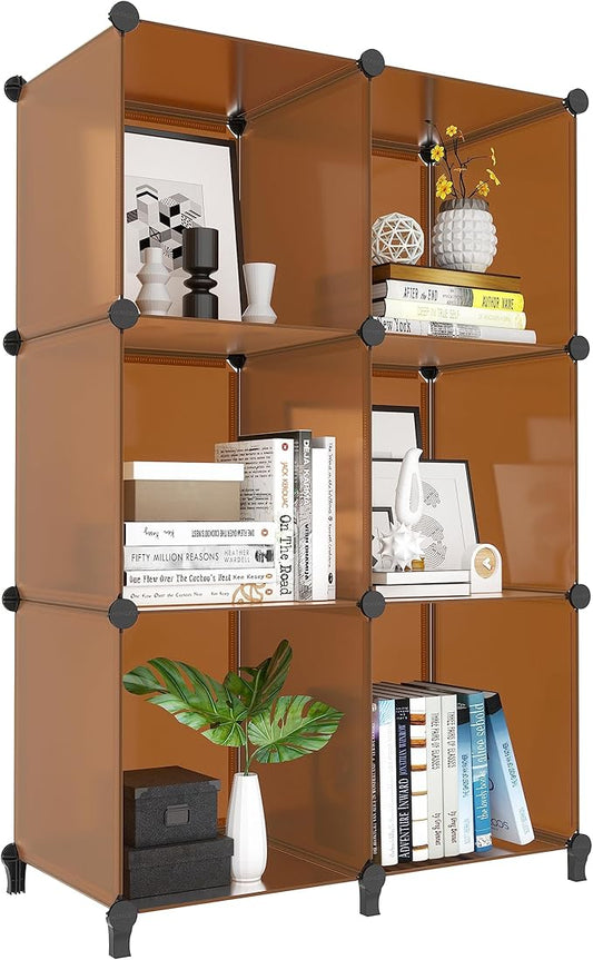 6-Cube Storage Organizer, Closet Organizer Storage Shelf Bookcase Bookshelf with Metal Hammer, Storage Cubes Organizer Cabinet for Kids, Closet, Bedroom, Bathroom, (11.8x11.8x11.8 inch)-NeatNest