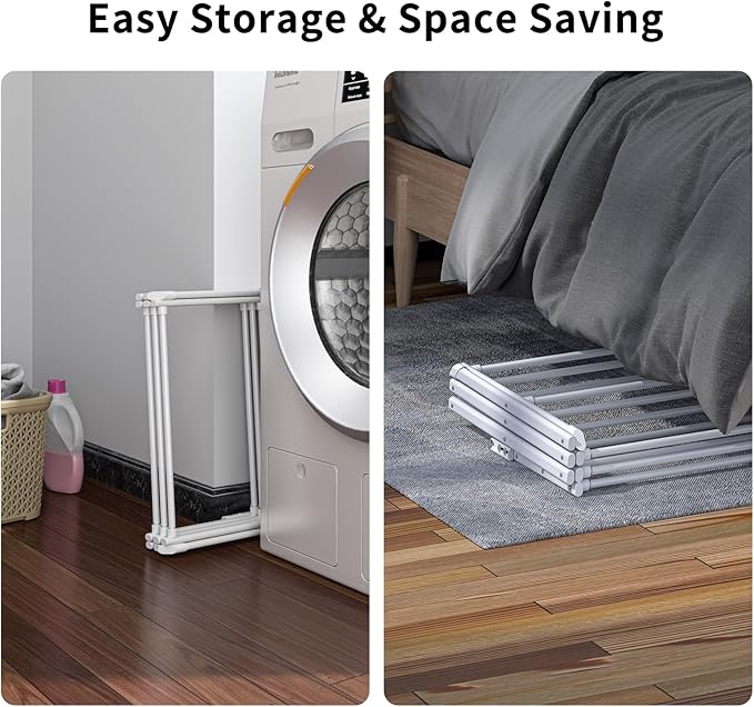 3-Tier Clothes Drying Rack|Drying Rack Clothing Foldable|Laundry Drying Rack Collapsible|Dorm Clothes Drying Rack|Small Dry Rack for Clothes Use for Indoor and Outdoor-Pure White