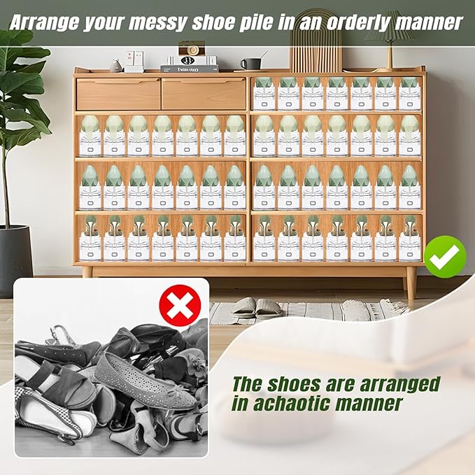 Clear Shoe Slot Organizer, 16 Pack Adjustable Shoe Slots Organizer for Closet Clear Shoe Stackers Shoe Rack Holder Shoe Space Savers for a Pair of Shoes-NeatNest