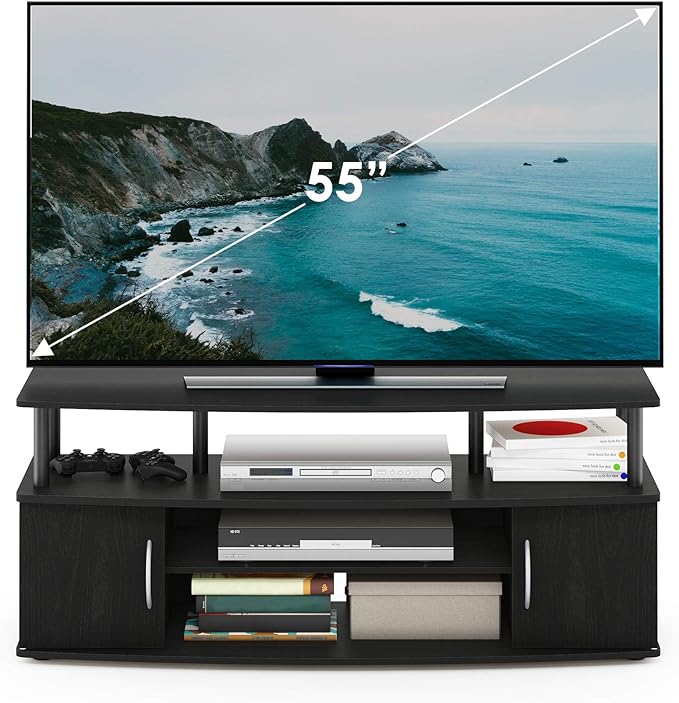 Furinno JAYA Large Entertainment Stand for TV Up to 55 Inch, Blackwood-NeatNest