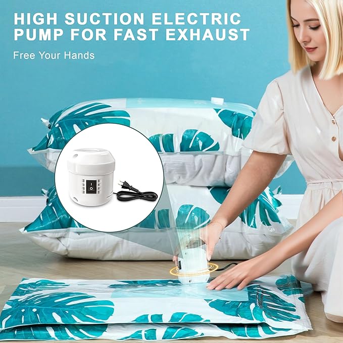 20 Pack Vacuum Storage Bags for Clothing Travel with Electric Pump, 4 Sizes Jumbo/Large/Medium/Small Space Saver Bags Vacuum Sealed for Luggage Blankets, Vacuum Seal Bags for Bedding Comforters-NeatNest
