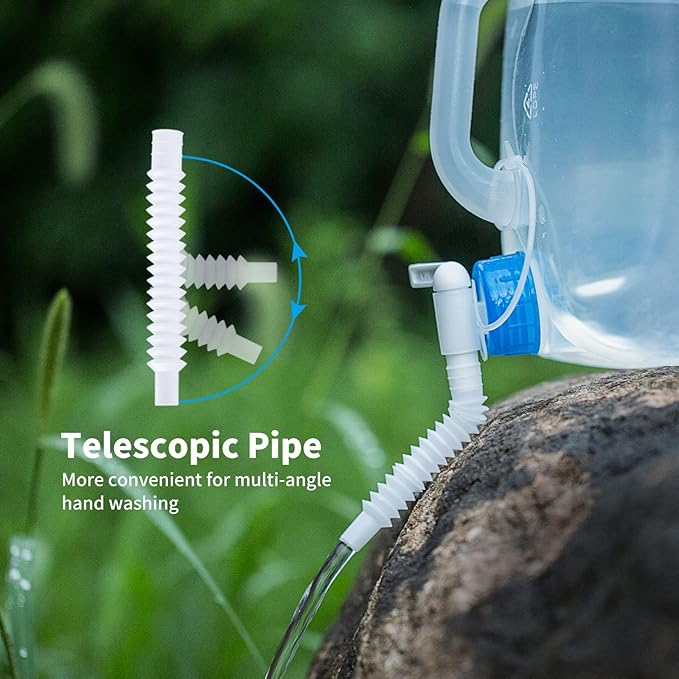 Collapsible Water Jug, 10 Packs 5.3 Gallon BPA Free Camping Water Container with Spigot, Portable Water Storage Carrier for Emergency Survival Hiking Backpacking Outdoors - Food Grade LDPE-NeatNest