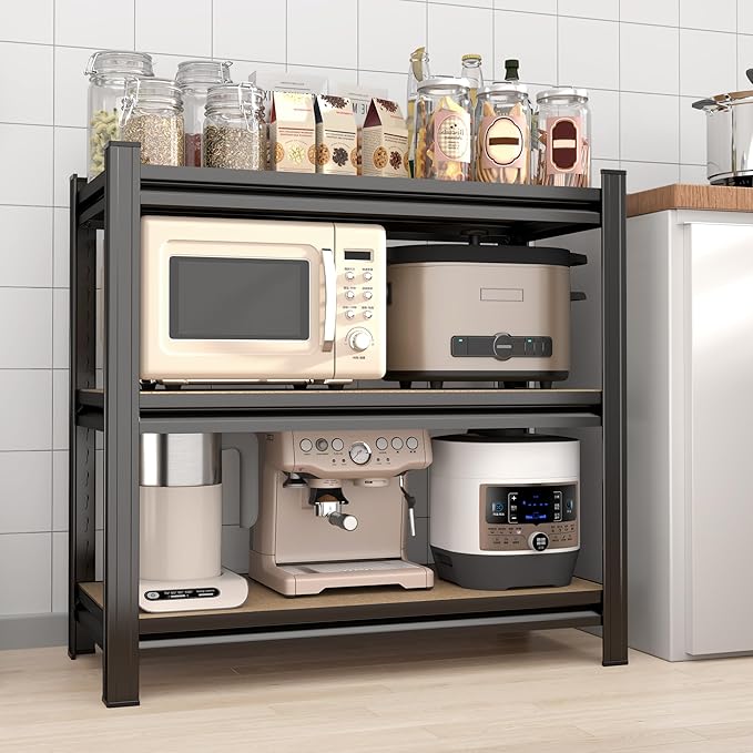 Kitchen Storage Shelves Heavy Duty 600lbs Capacity,3 Tier Adjustable Kitchen Shelf Easy Assembly Ideal for Pantry,Closet,Garage,Book 11.8" D*29.5" W*28.7" H