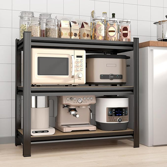 Kitchen Storage Shelves Heavy Duty 600lbs Capacity,3 Tier Adjustable Kitchen Shelf Easy Assembly Ideal for Pantry,Closet,Garage,Book 11.8" D*29.5" W*28.7" H