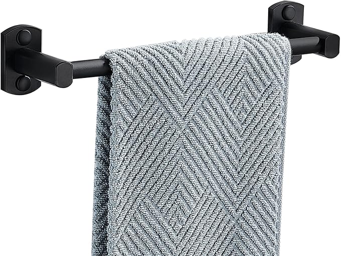 Black Towel Bar, Hand Towel Rack for Bathroom Wall Mounted Towel Hanger, Kitchen Bath Towel Holder, Toilet Towel Rod,12 Inch
