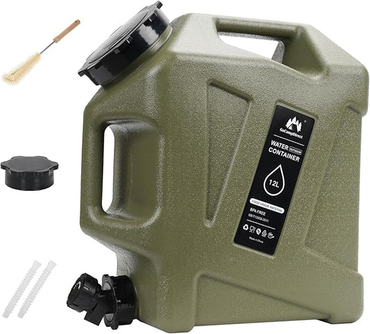 Camping Water Jug - 3.2 Gallan Water Container with Spigot | Portable Water Tank for Outdoor Hiking Picnic Supplies-Green-NeatNest