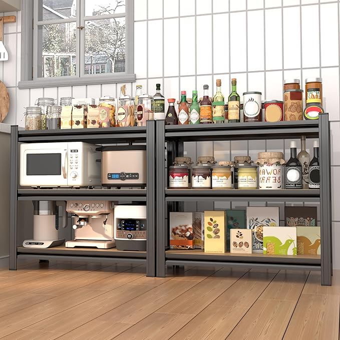 Kitchen Storage Shelves Heavy Duty 600lbs Capacity,3 Tier Adjustable Kitchen Shelf Easy Assembly Ideal for Pantry,Closet,Garage,Book 11.8" D*29.5" W*28.7" H