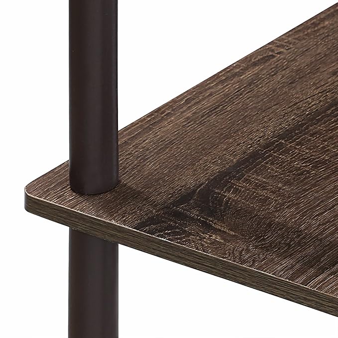 Furinno Turn-N-Tube 3-Tier Compact Multipurpose Shelf Display Rack, Walnut/Brown-NeatNest