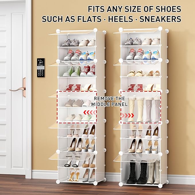 Shoe Storage,10 Tier Shoe Rack Organizer for Closet Shoe Cabinet with Door Shoe Shelves for Closet,Entryway,Hallway,Bedroom-NeatNest