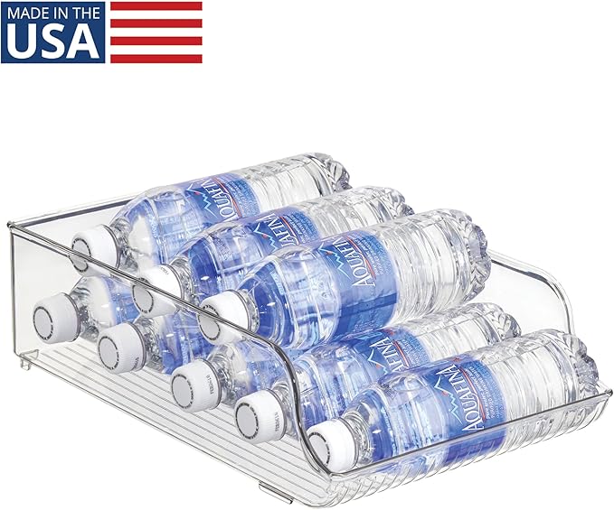 iDesign Water Bottle Organizer for Fridge or Pantry - Clear - Made in USA