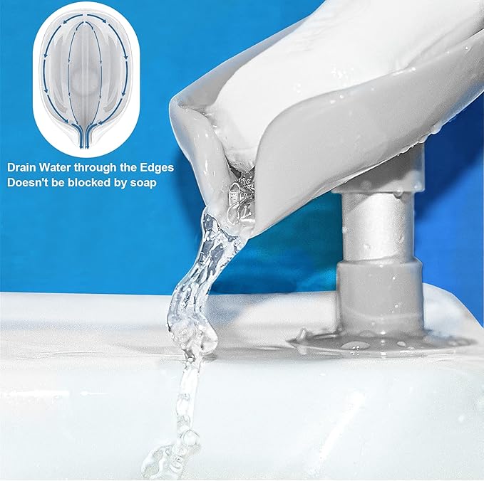 2Pack Soap Holder Leaf-Shape - Self Draining Soap Dish Holder, Not Punched Easy Clean Bar Soap Holder, with Suction Cup Soap Dish Suitable for Shower, Bathroom, Kitchen Sink (Grey + Green)-NeatNest