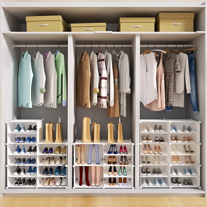 Shoe Storage,32 Pairs Shoe Rack Organizer for Closet Shoe Cabinet with Door Shoe Shelves for Closet,Entryway,Hallway,Bedroom-NeatNest