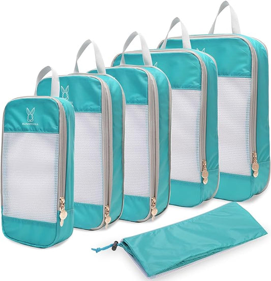 Expandable Compression Packing Cubes for Suitcases,6 Set Lightweight Compressible Travel Packing Organizer for Carry on Suitcase,Organizer Bags Set as Travel Essentials for Women-NeatNest