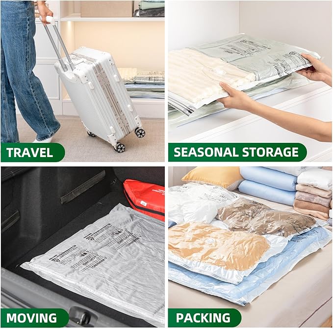TAILI 6 Pack Vacuum Storage Bags, Jumbo Vacuum Seal Bags for Clothing (40x31 Inch), Space Saving for Bulky Bedding, Comforters and Blankets, Extra Large Closet Storage and Organization-NeatNest