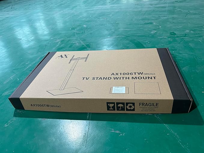 AX WABER Universal Floor TV Stand with Mount 70 Degree Swivel 9 Level Height Adjustable and Space Saving Design for Most 27 to 65 inch LCD, LED OLED TVs, Perfect for Corner & Bedroom White AX1006TW