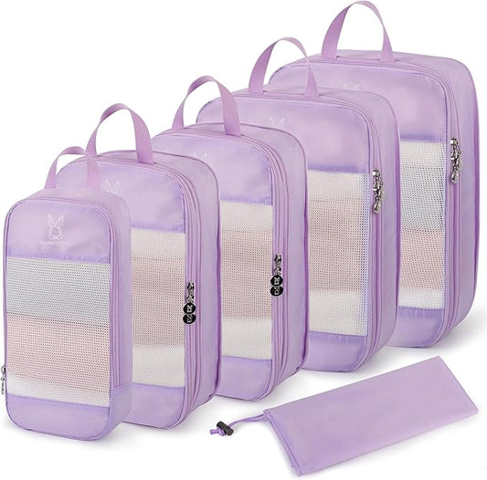Expandable Compression Packing Cubes for Suitcases,6 Set Lightweight Compressible Travel Packing Organizer for Carry on Suitcase,Organizer Bags Set as Travel Essentials for Women-NeatNest