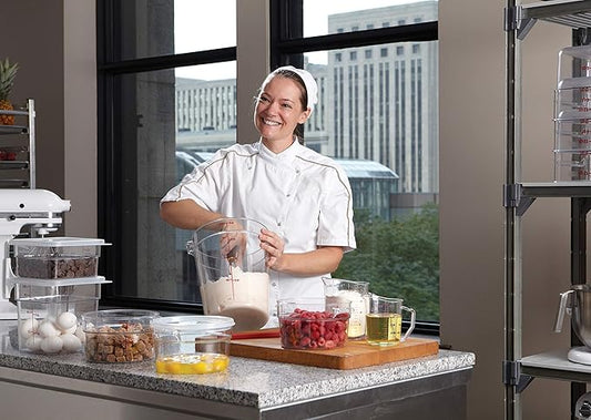 Cambro Food Storage Container (12 Pack) - Round Series - 8 QT (Quart) - Commercial Grade for Food Prep (Clear)-NeatNest