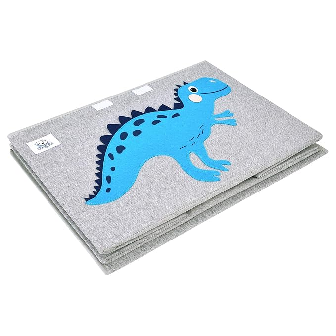 CLCROBD Foldable Large Kids Toy Chest with Flip-Top Lid, Collapsible Fabric Animal Toy Storage Organizer/Bin/Box/Basket/Trunk for Toddler, Children and Baby Nursery (Dinosaur)-NeatNest