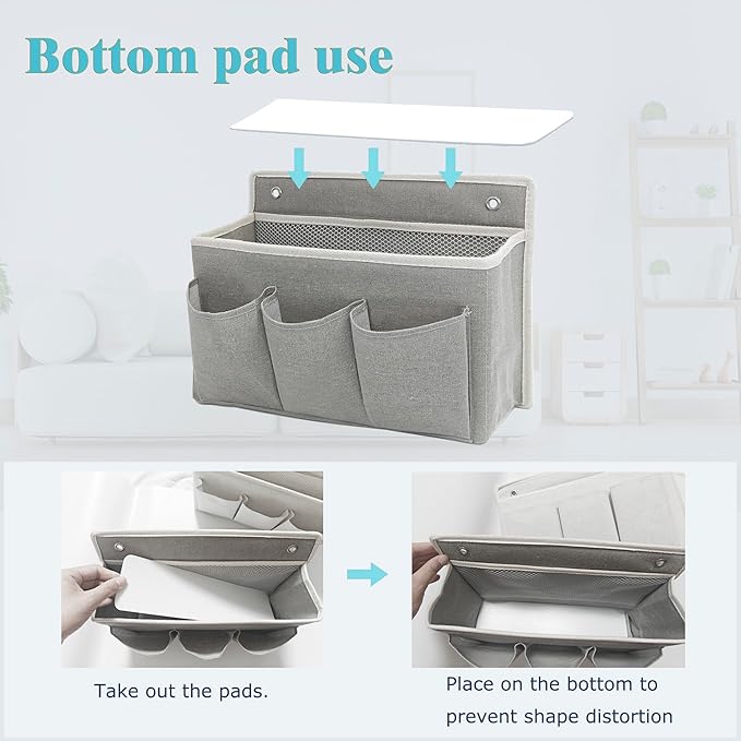 2-Pack Wall Hanging Organizer Bag/Hanging Baskets with Large Mesh Compartment & 3 Pockets，Over the Door Organizer Space Saving Storage for Bedroom,RV Camper, Closet (Gray -2 Pack)-NeatNest
