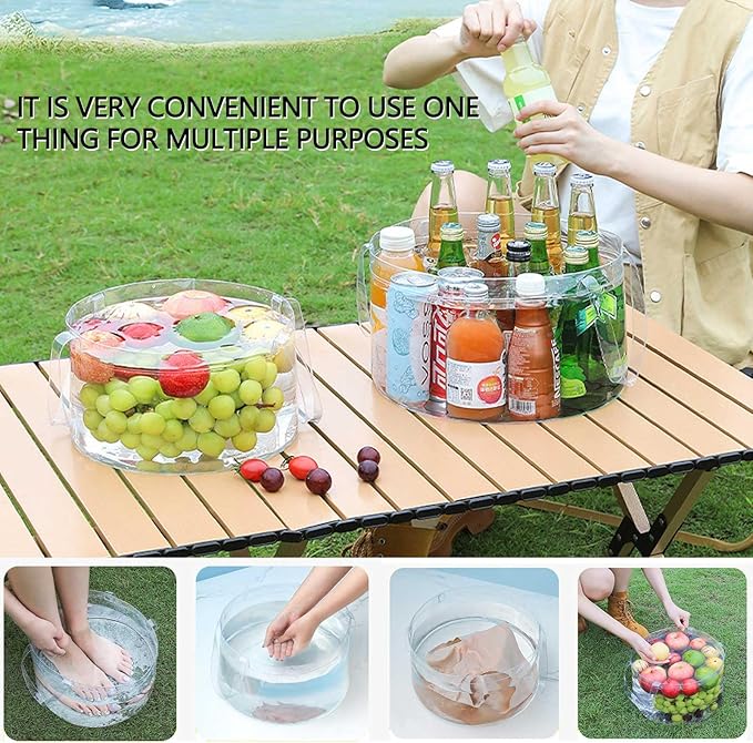 2PCS Collapsible Bucket 3 Gallon Container Folding Water Basin Portable Wash Basin-NeatNest