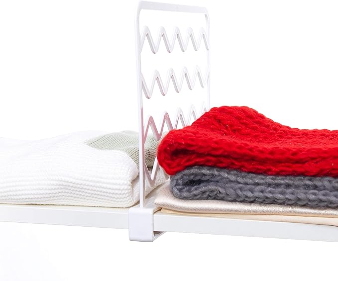 CY craft 8 PCS Shelf Divider,Thickened Wood Shelf Dividers,White Plastic Closet Shelf Separators Clothing Organizer Perfect for Bedroom Shelving Organization and Kitchen Cabinet Shelf Storage-NeatNest