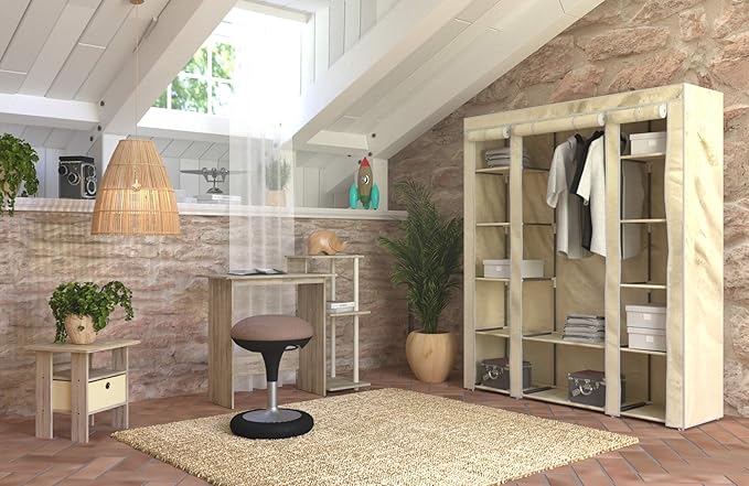 Furinno Andrey End Table / Side Table / Night Stand / Bedside Table with Bin Drawer, Sonoma Oak/Ivory