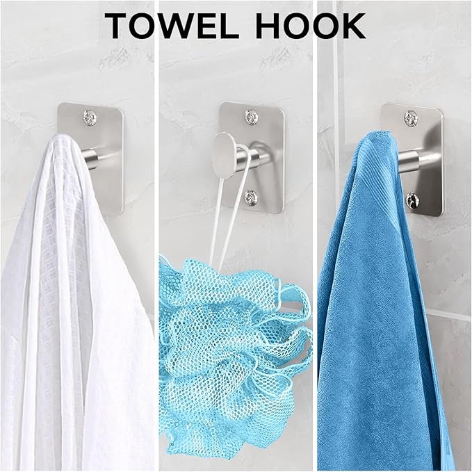 Brushed Nickel Bathroom Accessories Set, 10 Pieces Bathroom Hardware Set, 24 inch Towel Bar, Towel Racks for Bathroom, Robe Towel Hooks, Toilet Paper Holder Wall Mounted-NeatNest