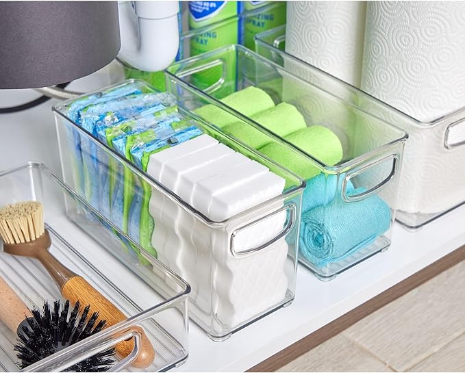 iDesign Stackable Storage Bin - Organization for Kitchen Pantry, Set of 4, Clear, Made in USA